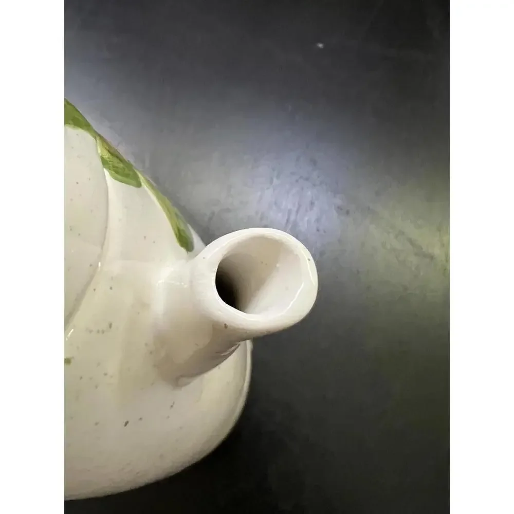 White Speckled‎ Ceramic Stackable Teapot with Lid & Handled Cup